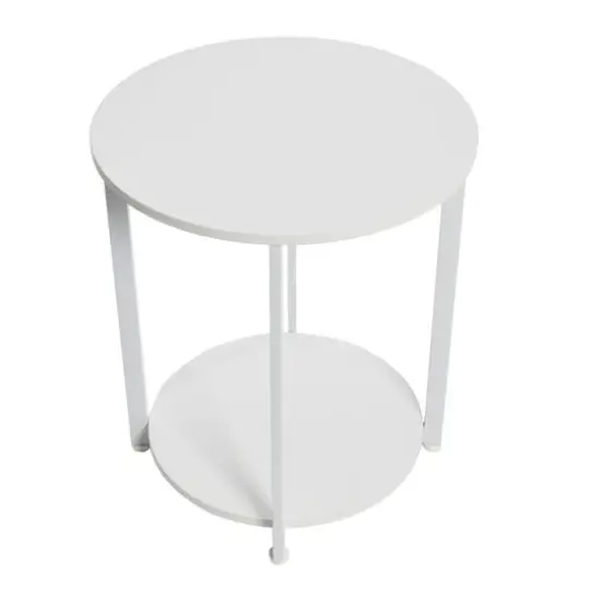 Household Essentials Jamestown 24" Round End Table White {9}