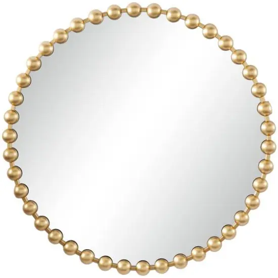 CosmoLiving by Cosmopolitan Gold Metal Orb Framed Wall Mirror 36" x 2" x 36" {1}