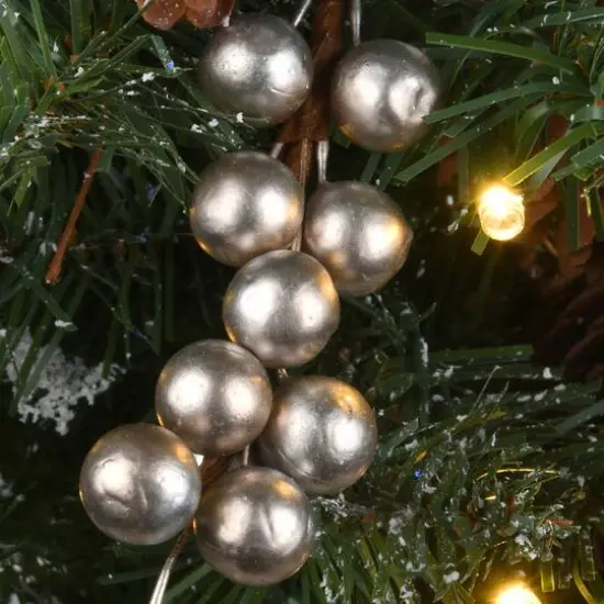 2ft. Pre-Lit Snowy Morgan Spruce Artificial Christmas Tree, Warm White LED Lights {5}