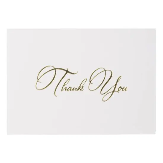 JAM Paper Thank You Card Set with Gold Script, 25ct. Brown Kraft {4}