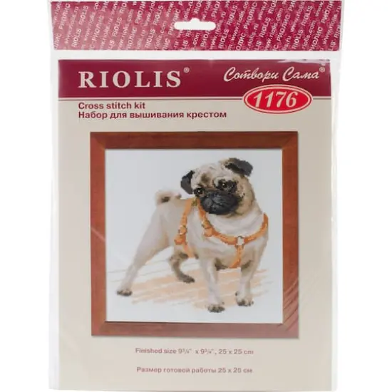 RIOLIS Pug Dog Counted Cross Stitch Kit {1}