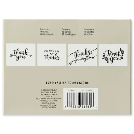 Assorted Black Thank You Cards & Envelopes by Recollections&trade;, 4.25" x 5.5" {8}