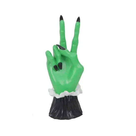 9" Green Peace Sign Witch Hand Tabletop Décor by Ashland® {1}