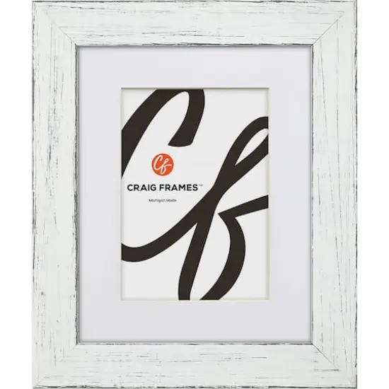 Craig Frames 4 Pack: Jasper Marshmallow Weathered White Picture Frame with Mat {3}