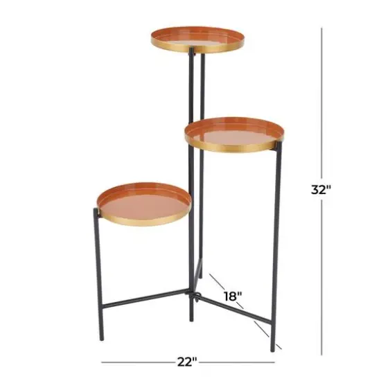 Orange Iron Modern Plantstand, 32" x 22" x 18" {7}