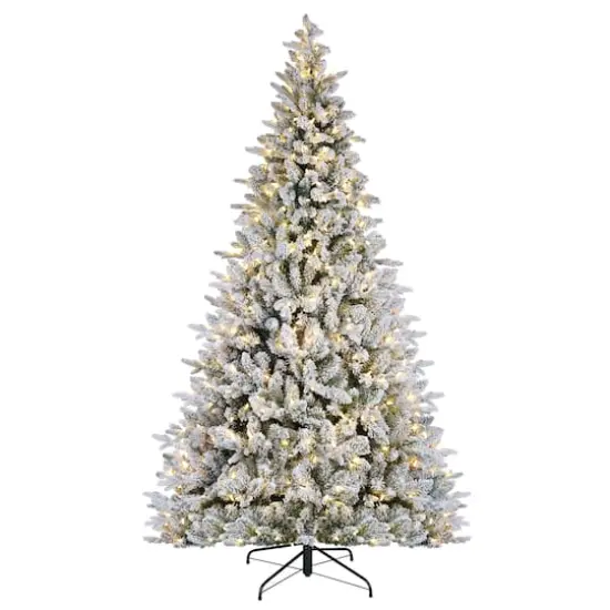 7.5ft. Pre-Lit Alexa Enabled Flocked Mountain Fir Artificial Christmas Tree, Multicolor LED Lights {6}