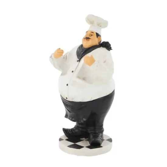 24" White Polystone Traditional Chef Sculpture {6}