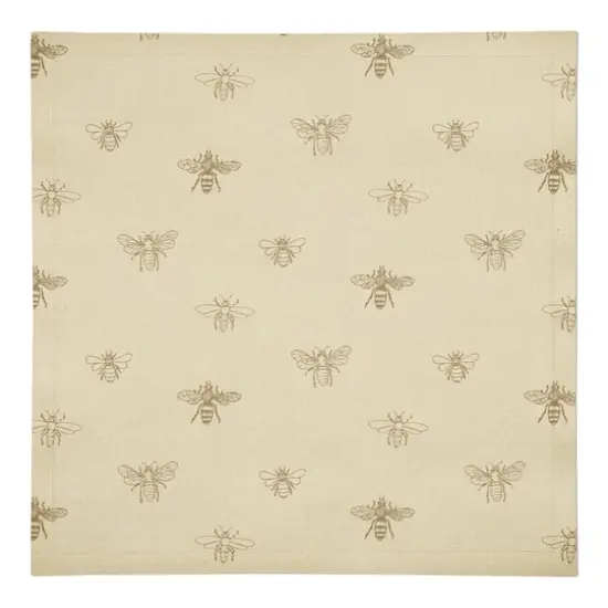 Delicate Bee Pattern Cotton Twill Napkin Yellow {1}