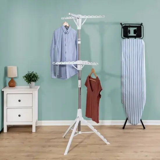 Honey Can Do White 2-Tier Tripod Clothes Drying Rack {3}