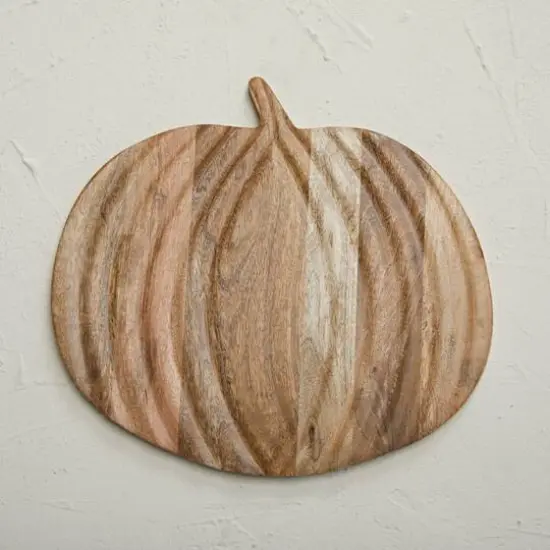 Hello Honey&reg; 15" NaturalPumpkin Mango Wood Cutting Board {5}