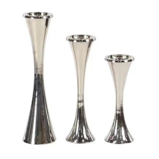 Silver Modern Candle Holder Set {5}