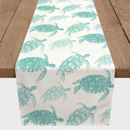 Watercolor Sea Turtles Indoor/Outdoor Table Runner Blue {4}