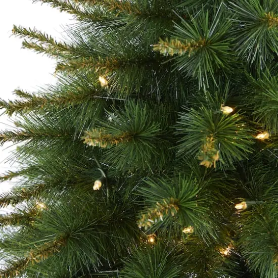 3ft. Pre-Lit New England Pine Artificial Christmas Tree, Clear LED Lights {4}