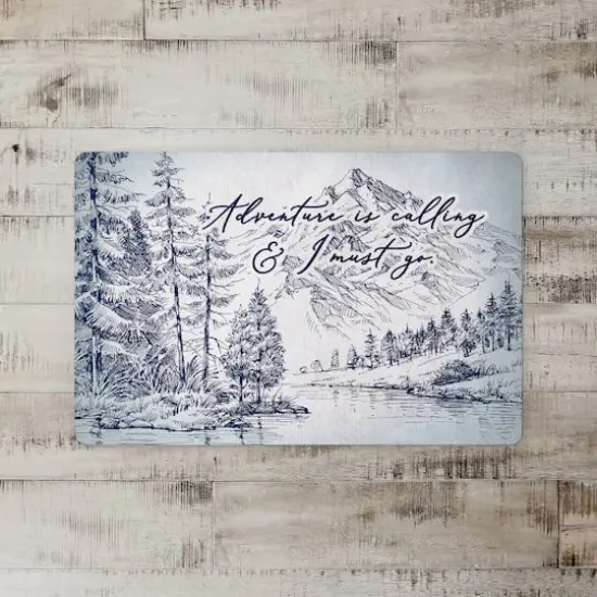 Mountaforest Drawing Blue27x18 Floor Mat {3}