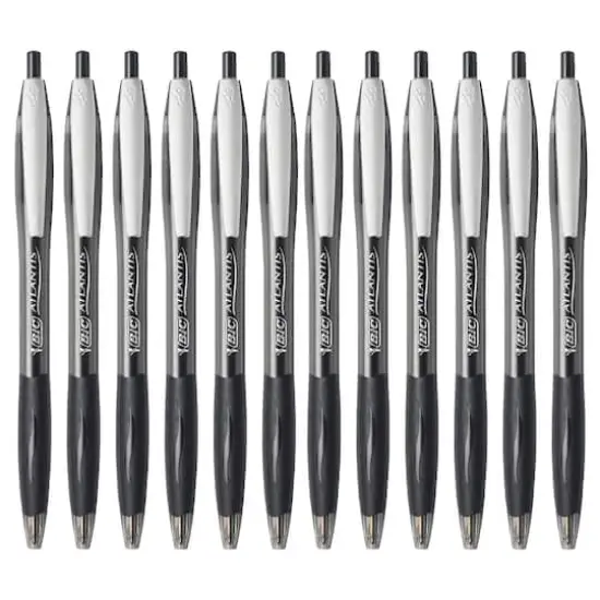 BIC&reg; Glide&trade; Black Medium Point 1mm Retractable Ball Pen, 12ct. {3}