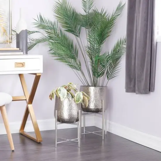 Silver Transitional Planter, Set of 2" 19", 16" {11}