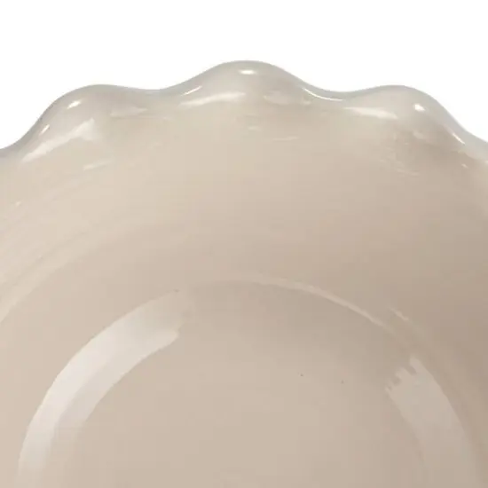 Hello Honey&reg; 10" Blue, Green & Cream Stoneware Bowl with Scalloped Edge Set {9}