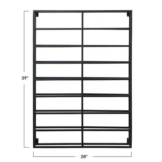 Hello Honey&reg; 39" Black Metal Wall Mount Wine Rack {1}