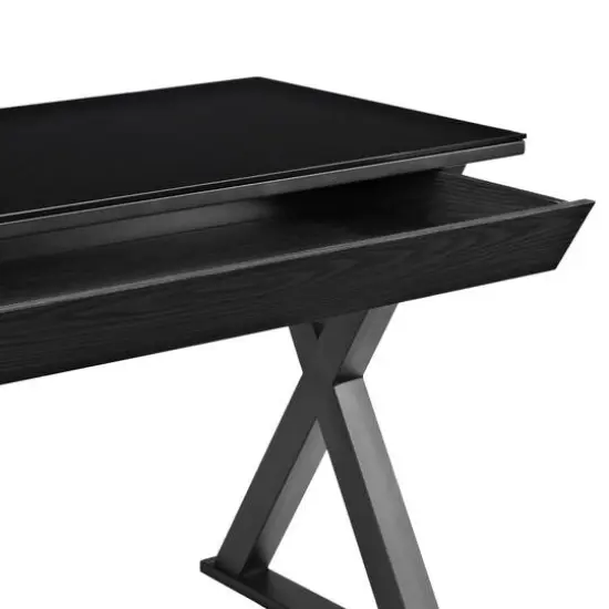 Walker Edison 48" Black Modern Wood Computer Desk {7}