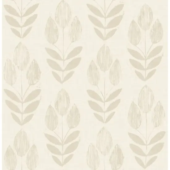 NuWallpaper Cream Folk Tulip Peel & Stick Wallpaper {1}