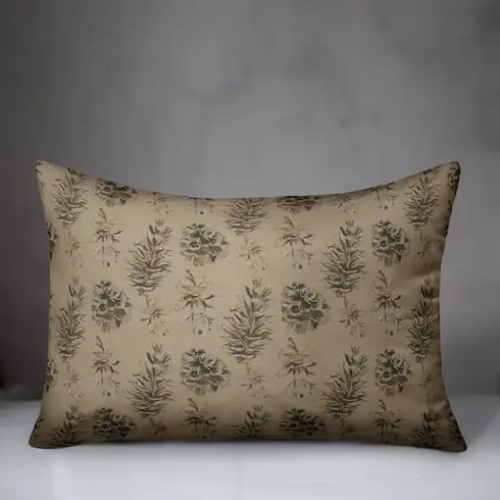 Pinecones on Brown Rectangle Throw Pillow {4}