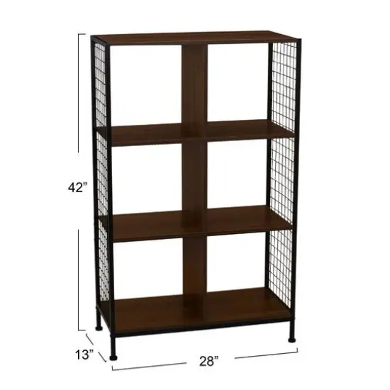 Household Essentials Trellis 6 Compartment Storage Bookshelf Brown {4}