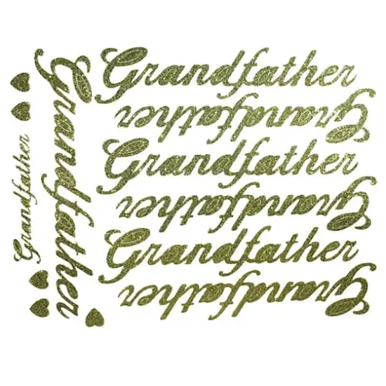JAM Paper Grandfather Gold Script Floral Accessory {1}