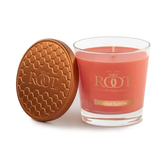 Root Candles 6.3oz. Small Scented Honeycomb Veriglass Jar Candle Coastal Sunrise {1}