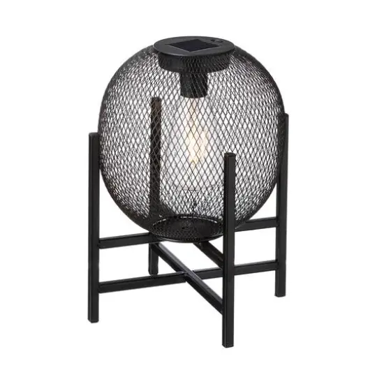 Glitzhome® 11.5" Metal Mesh Solar Powered Lantern with Stand {1}