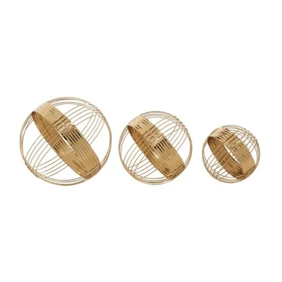 CosmoLiving by Cosmopolitan Gold Metal Decorative Orb Set {6}
