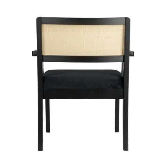 Hello Honey&reg; Crawford Mid-Century Modern Black Solid Wood Arm Chair {7}
