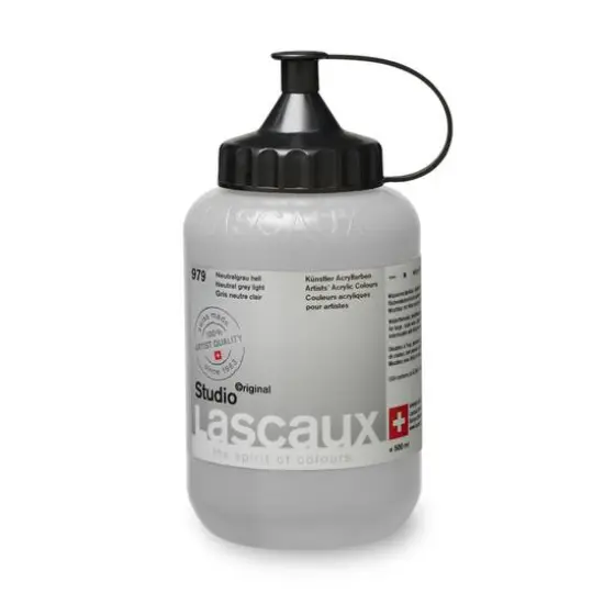 Lascaux Studio Acrylic Paint, 500mL 979 Neutral Grey Light {4}