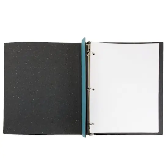JAM Paper 0.75" Italian Leather 3-Ring Binder Turquoise {6}