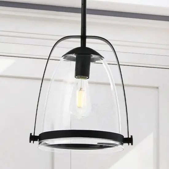 Hello Honey&reg; 5.7ft. Metal & Glass Ceiling Light Matte Black {5}