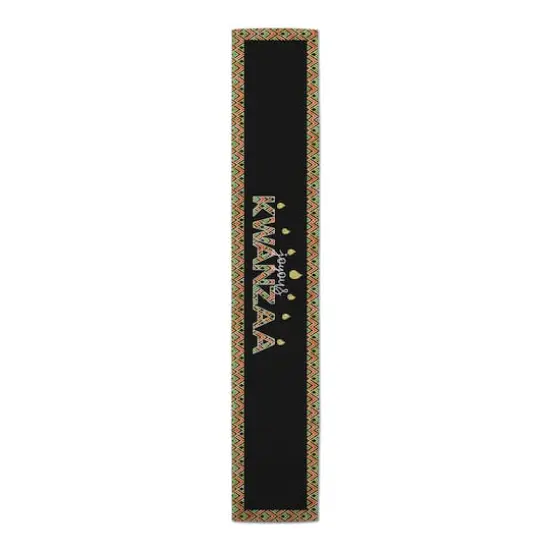 90" Joyous Kwanzaa Glitter Poly Twill Table Runner {4}