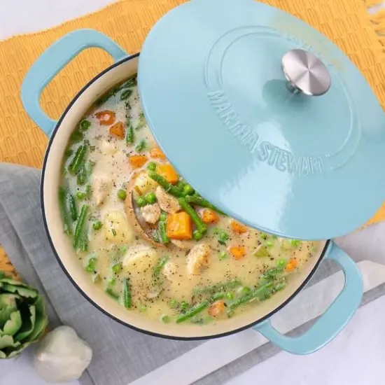 Martha Stewart 7qt. Enameled Cast Iron Dutch Oven with Lid Turquoise {8}