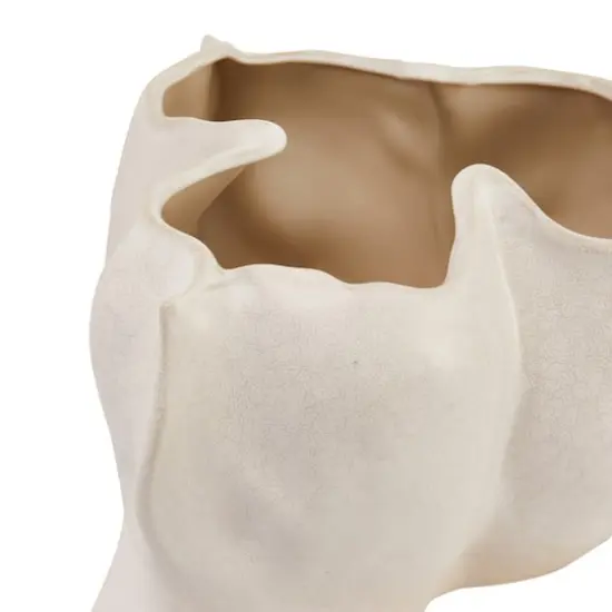 Hello Honey&reg; 13" Natural Modern Organically Shaped Stoneware Planter {6}