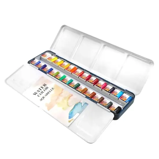 24 Half Pans Classic Watercolor Set by Artist's Loft&trade; {2}