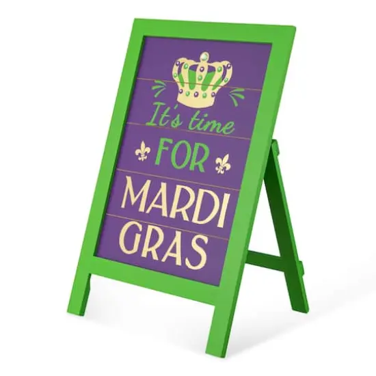 Glitzhome&reg; 24" Mardi Gras Wooden Standing Easel Sign Decor or Hanging Decor {6}