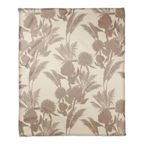 Tones Protea Blooms Coral Fleece Blanket Neutral {1}