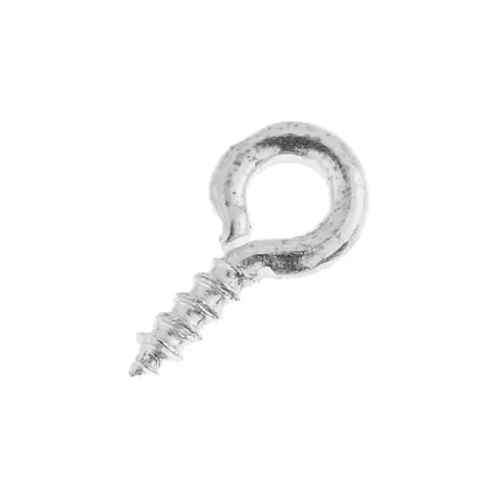 John Bead Must Have Findings 8mm x 4mm Screw Eye Pins, 20ct. Silver {1}