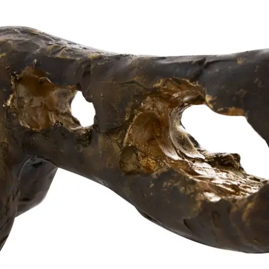 19" Bronze Leopard Distressed Textured Sculpture {7}