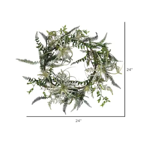 24" Green Fern Wreath {3}