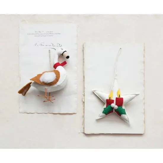 Hello Honey&reg; 8.5" Multicolor Wool Felt Swan Ornament {3}