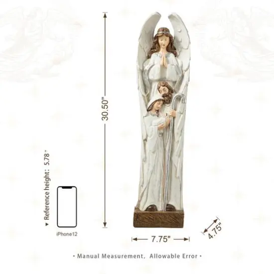 Glitzhome&reg; 30.5" Ivory Nativity Angel Porch D&eacute;cor {9}