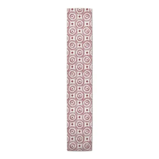 Boho Circles Indoor/Outdoor Table Runner Red {1}