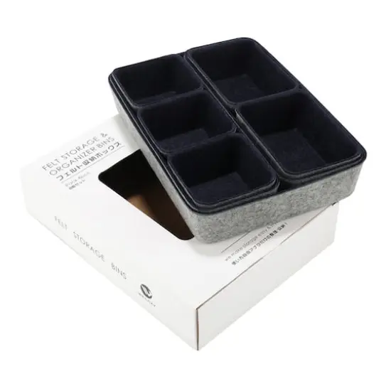 Welaxy Felt 8 Piece Drawer Organizer Tray Set Navy {9}