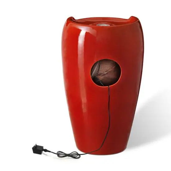 Glitzhome&reg; 21" Red LED Ceramic Fountain {7}