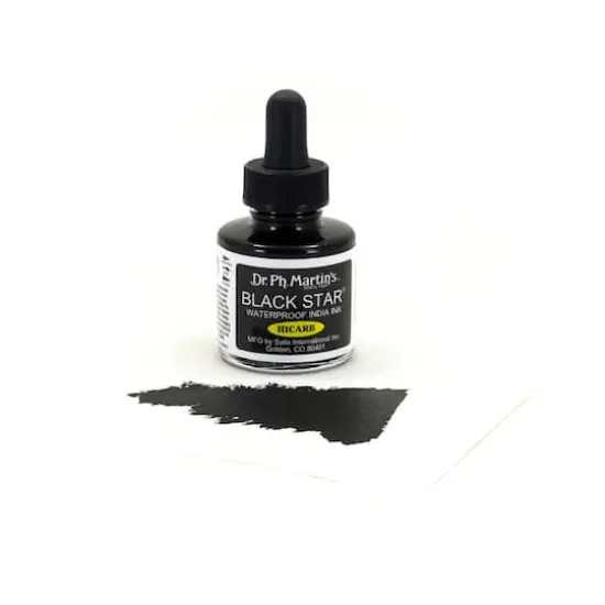 Dr. Ph. Martin's&reg; Black Star&reg; Waterproof India Ink, Hicarb {4}