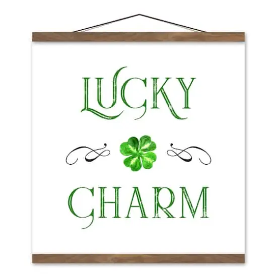 Lucky Charm 16" x 16" Teak Hanging Canvas {1}